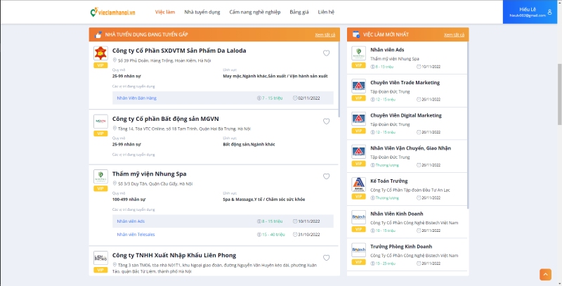 vieclamhanoi.vn website tìm kiếm việc làm uy tín tại Hà Nội