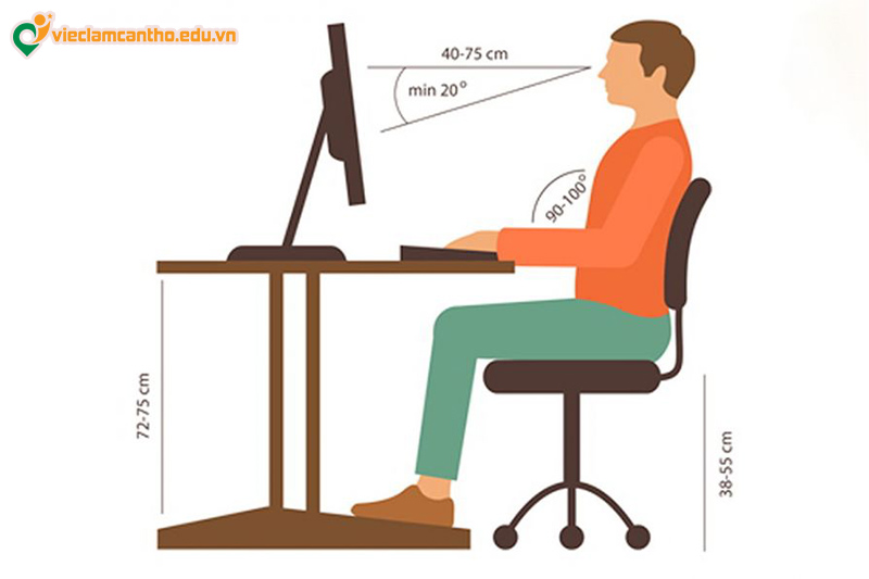 tư thế ngồi đúng cho dân văn phòng